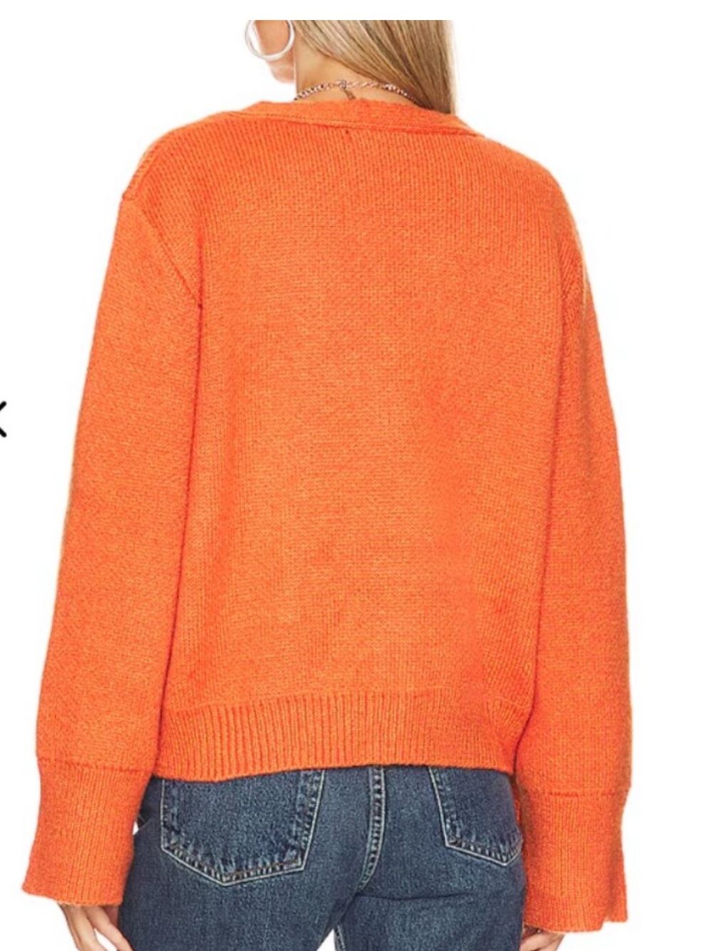✨ APPARIS Marcella Cardigan Vermillion Orange Oversized Knit Sweater Large ✨ - Picture 2 of 12